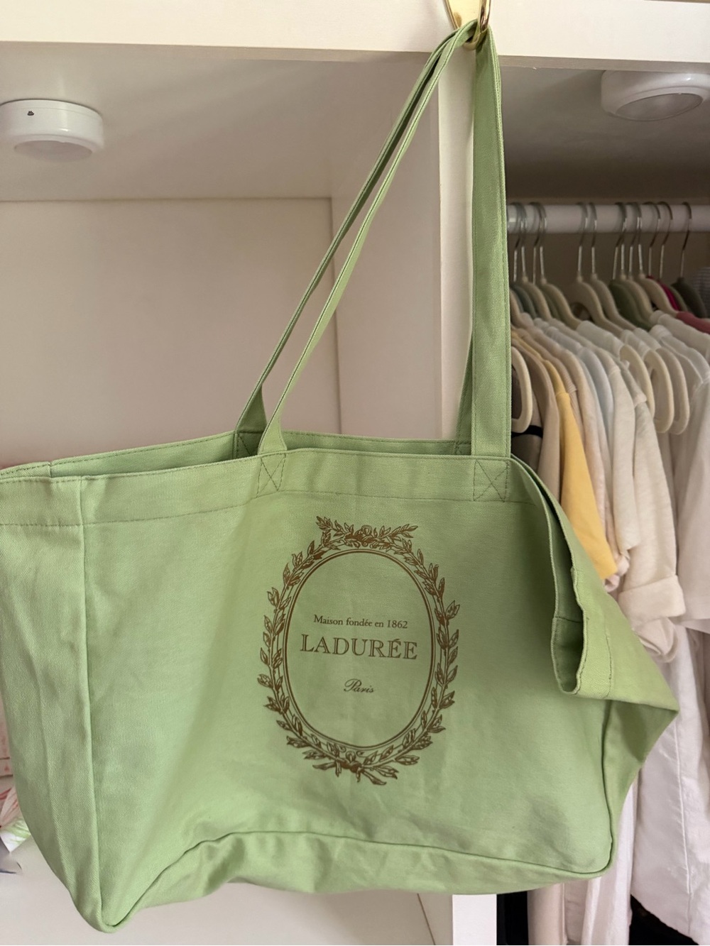 Laduree Green Canvas Tote Bag